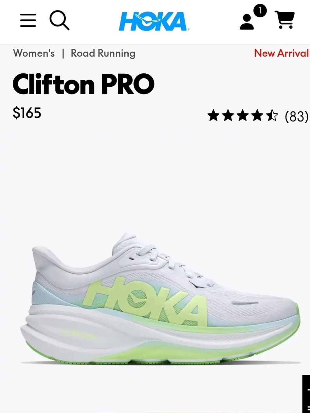 New! Hoka Clifton Pro Women's Size 5.5